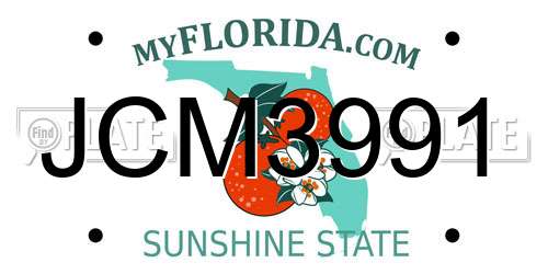 JCM3991 Florida License Plate