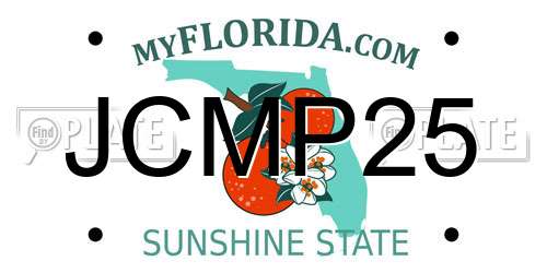 JCMP25 Florida License Plate