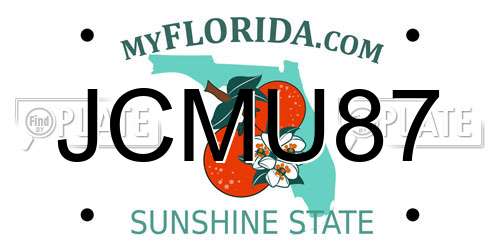 JCMU87 Florida License Plate
