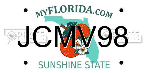 JCMV98 Florida License Plate