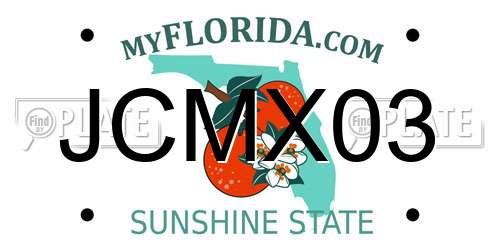 JCMX03 Florida License Plate