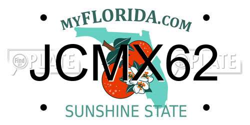 JCMX62 Florida License Plate