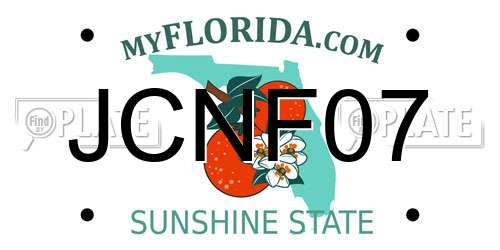 JCNF07 Florida License Plate