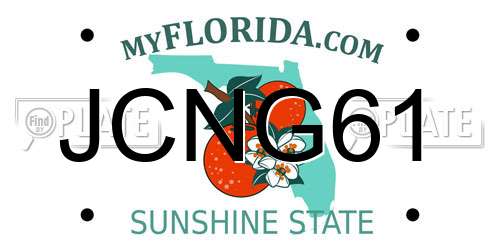 JCNG61 Florida License Plate