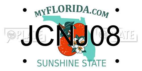 JCNJ08 Florida License Plate