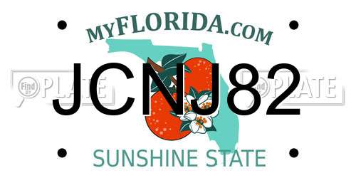 JCNJ82 Florida License Plate