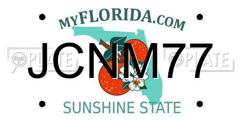 JCNM77 Florida License Plate