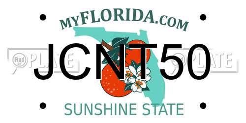 JCNT50 Florida License Plate