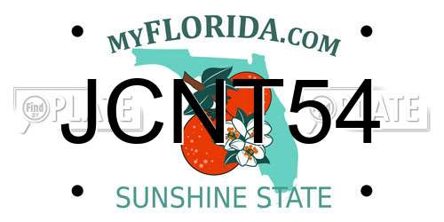 JCNT54 Florida License Plate