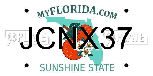 JCNX37 Florida License Plate