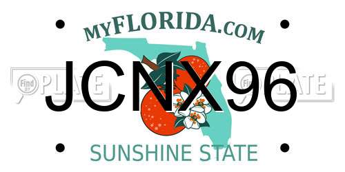 JCNX96 Florida License Plate