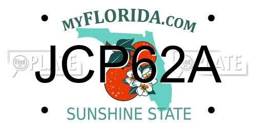 JCP62A Florida License Plate