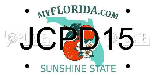 JCPD15 Florida License Plate