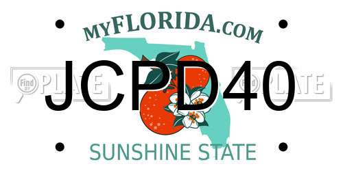 JCPD40 Florida License Plate