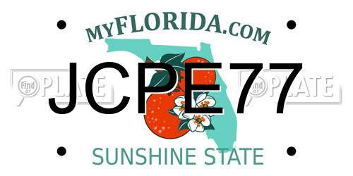 JCPE77 Florida License Plate