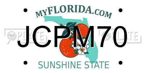 JCPM70 Florida License Plate