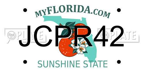 JCPR42 Florida License Plate