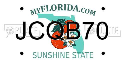 JCQB70 Florida License Plate