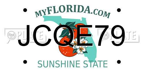 JCQE79 Florida License Plate