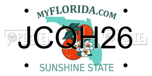 JCQH26 Florida License Plate