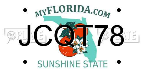 JCQT78 Florida License Plate