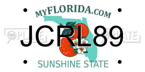 JCRL89 Florida License Plate