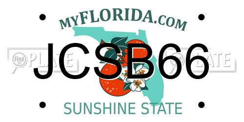 JCSB66 Florida License Plate