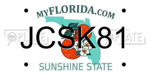 JCSK81 Florida License Plate