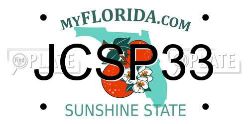 JCSP33 Florida License Plate