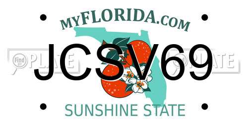 JCSV69 Florida License Plate