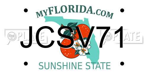 JCSV71 Florida License Plate