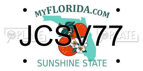 JCSV77 Florida License Plate