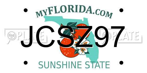 JCSZ97 Florida License Plate