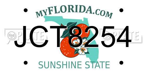 JCT8254 Florida License Plate