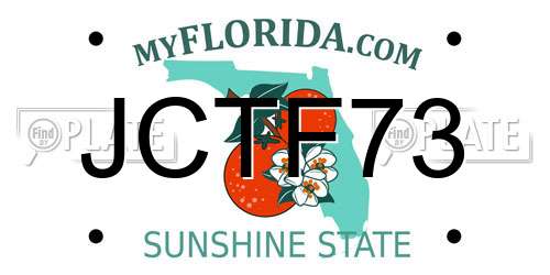 JCTF73 Florida License Plate