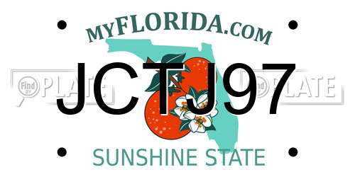 JCTJ97 Florida License Plate
