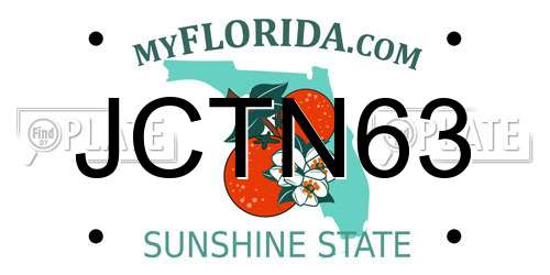 JCTN63 Florida License Plate