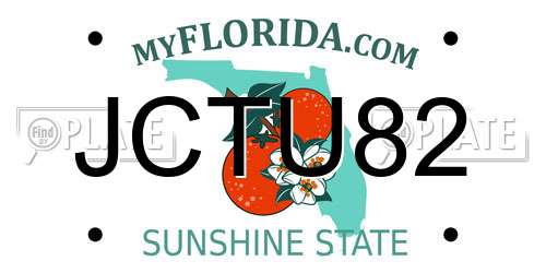 JCTU82 Florida License Plate