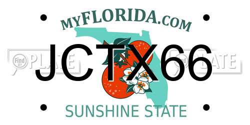 JCTX66 Florida License Plate