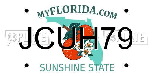 JCUH79 Florida License Plate
