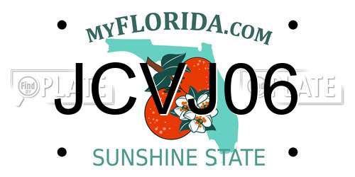 JCVJ06 Florida License Plate