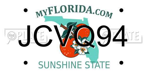 JCVQ94 Florida License Plate