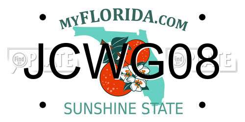 JCWG08 Florida License Plate