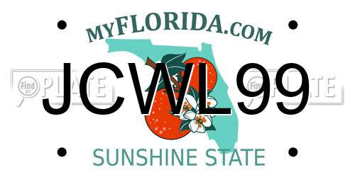 JCWL99 Florida License Plate