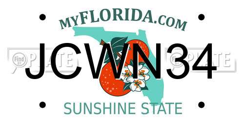 JCWN34 Florida License Plate
