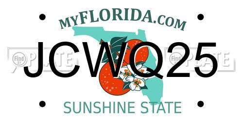 JCWQ25 Florida License Plate