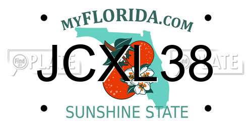 JCXL38 Florida License Plate