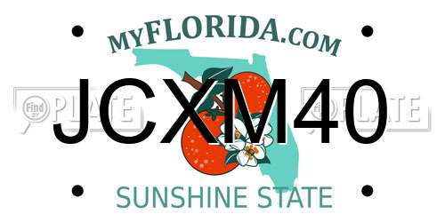 JCXM40 Florida License Plate