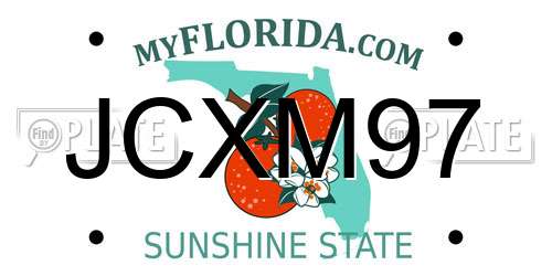 JCXM97 Florida License Plate