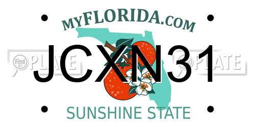 JCXN31 Florida License Plate